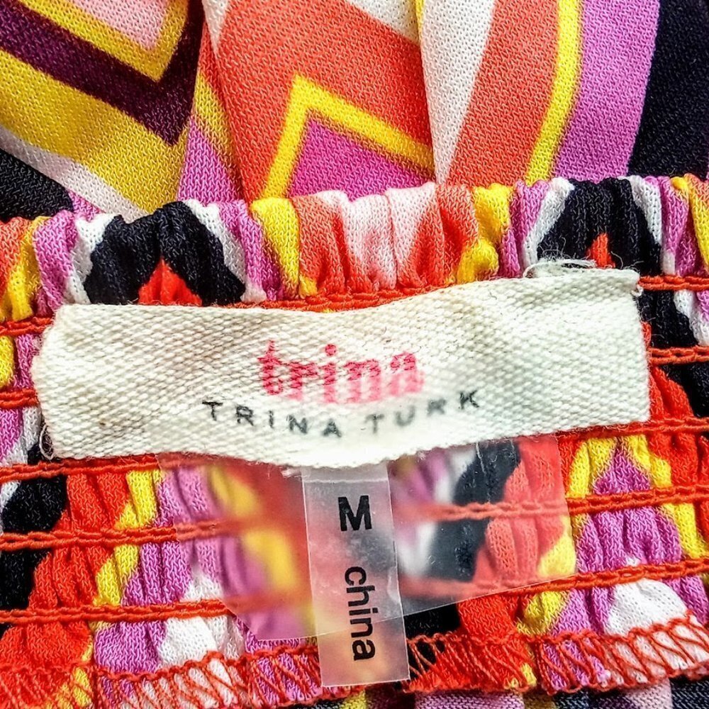 Trina Turk Off The Shoulder Chevron Print Mini Dress - Picture 5 of 6